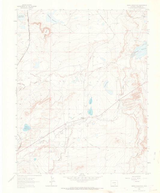 Classic USGS Maria Reservoir Colorado 7.5'x7.5' Topo Map Image