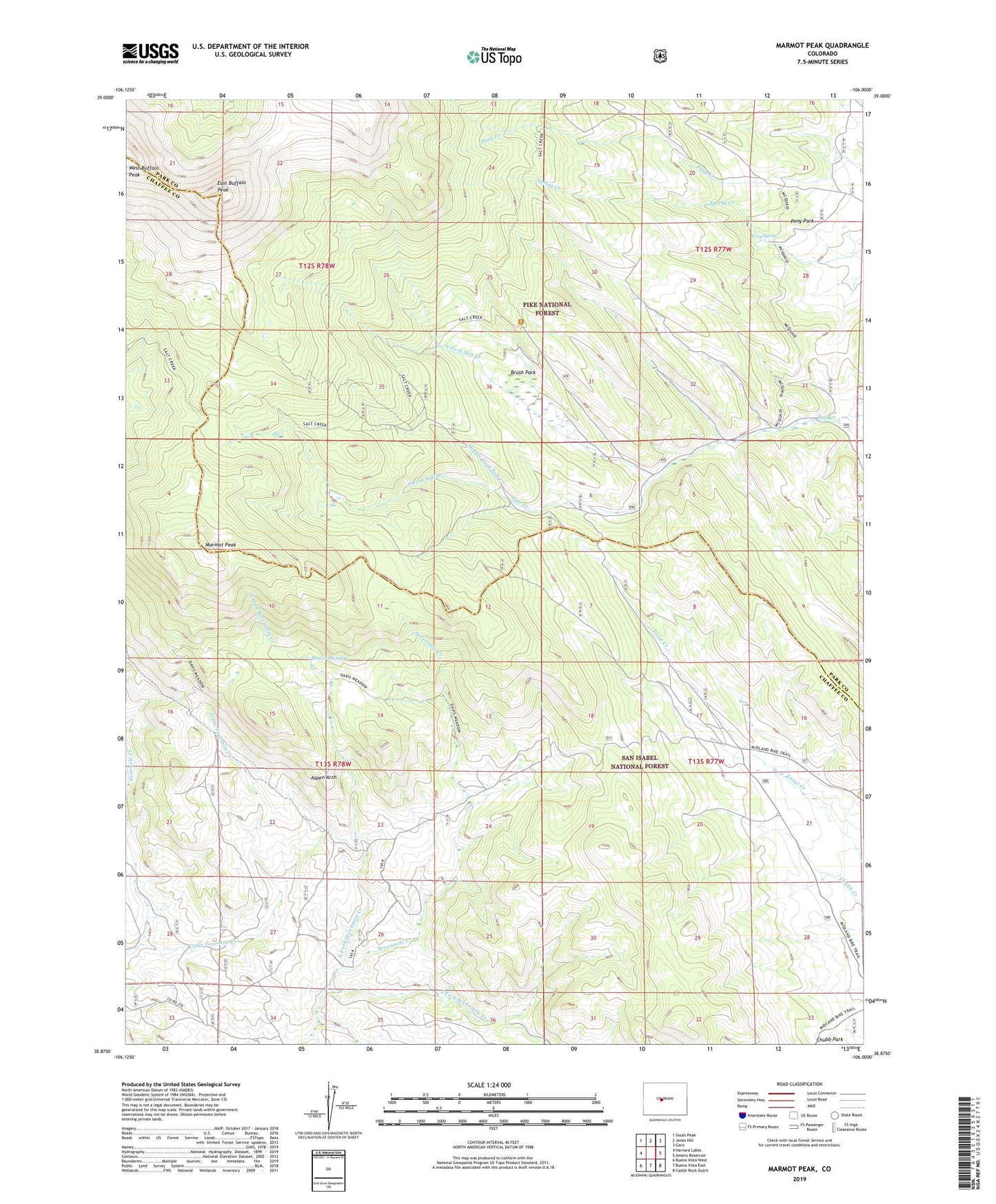 Marmot Peak Colorado US Topo Map Image