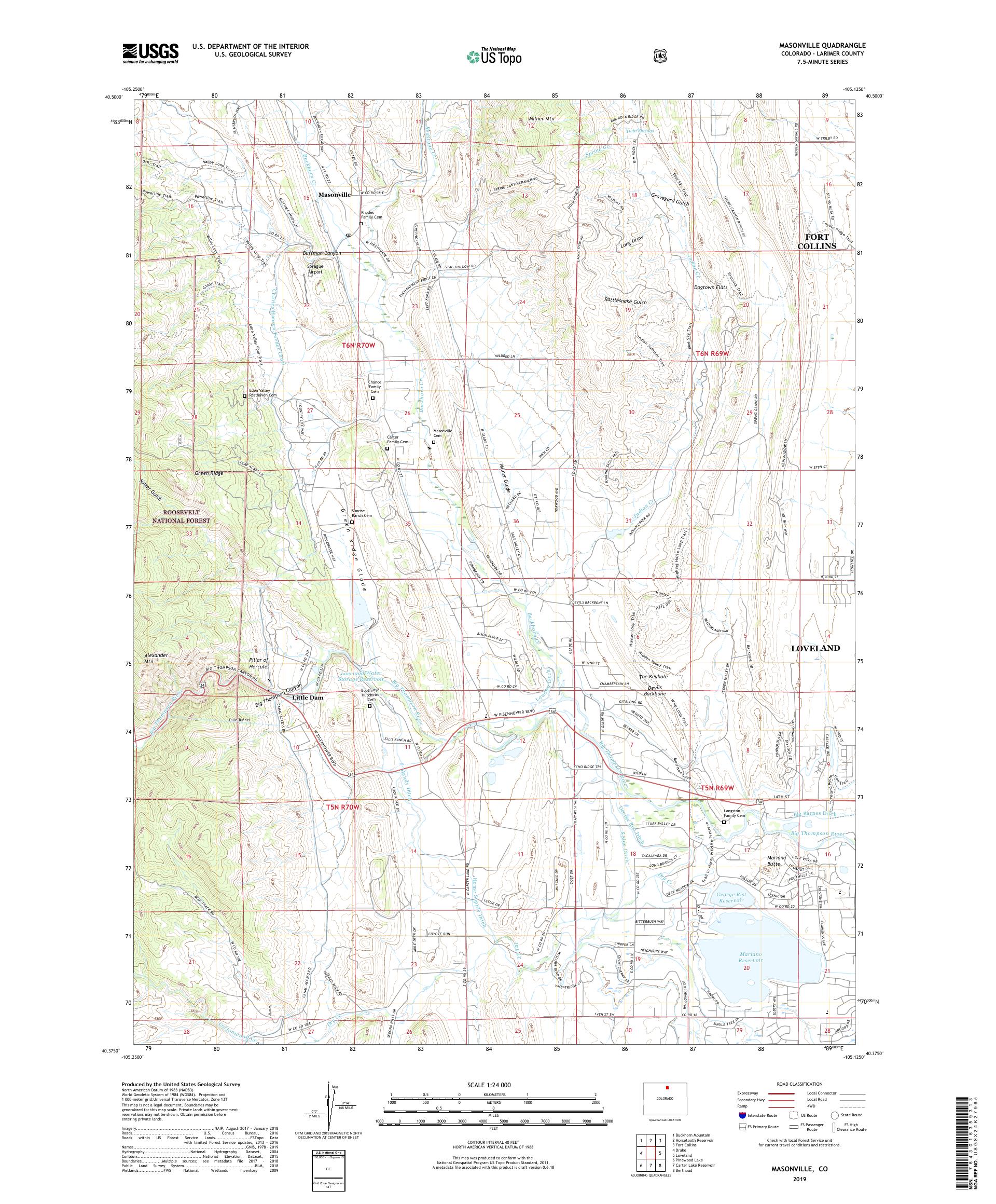 Masonville Colorado US Topo Map – MyTopo Map Store