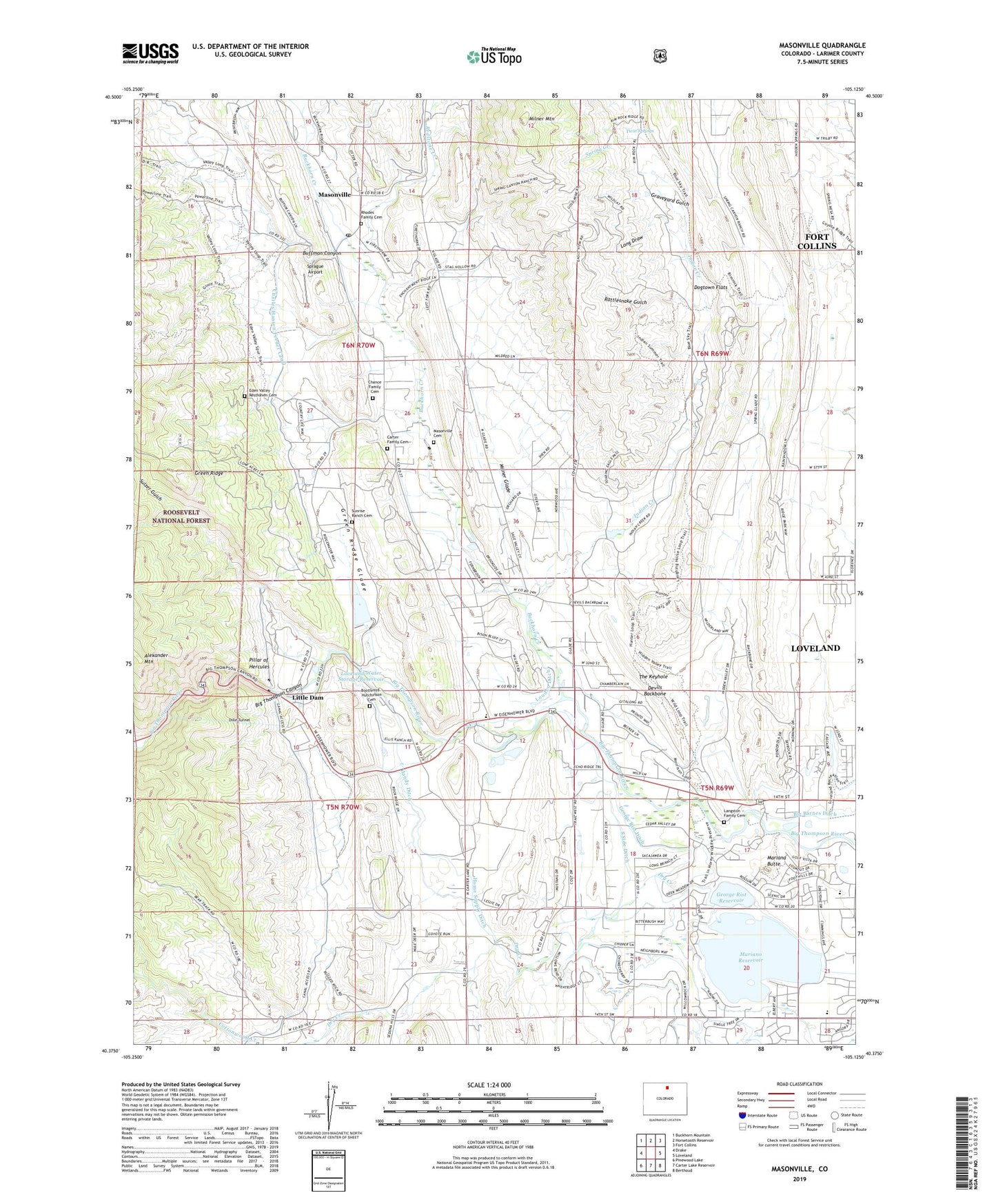 Masonville Colorado US Topo Map Image