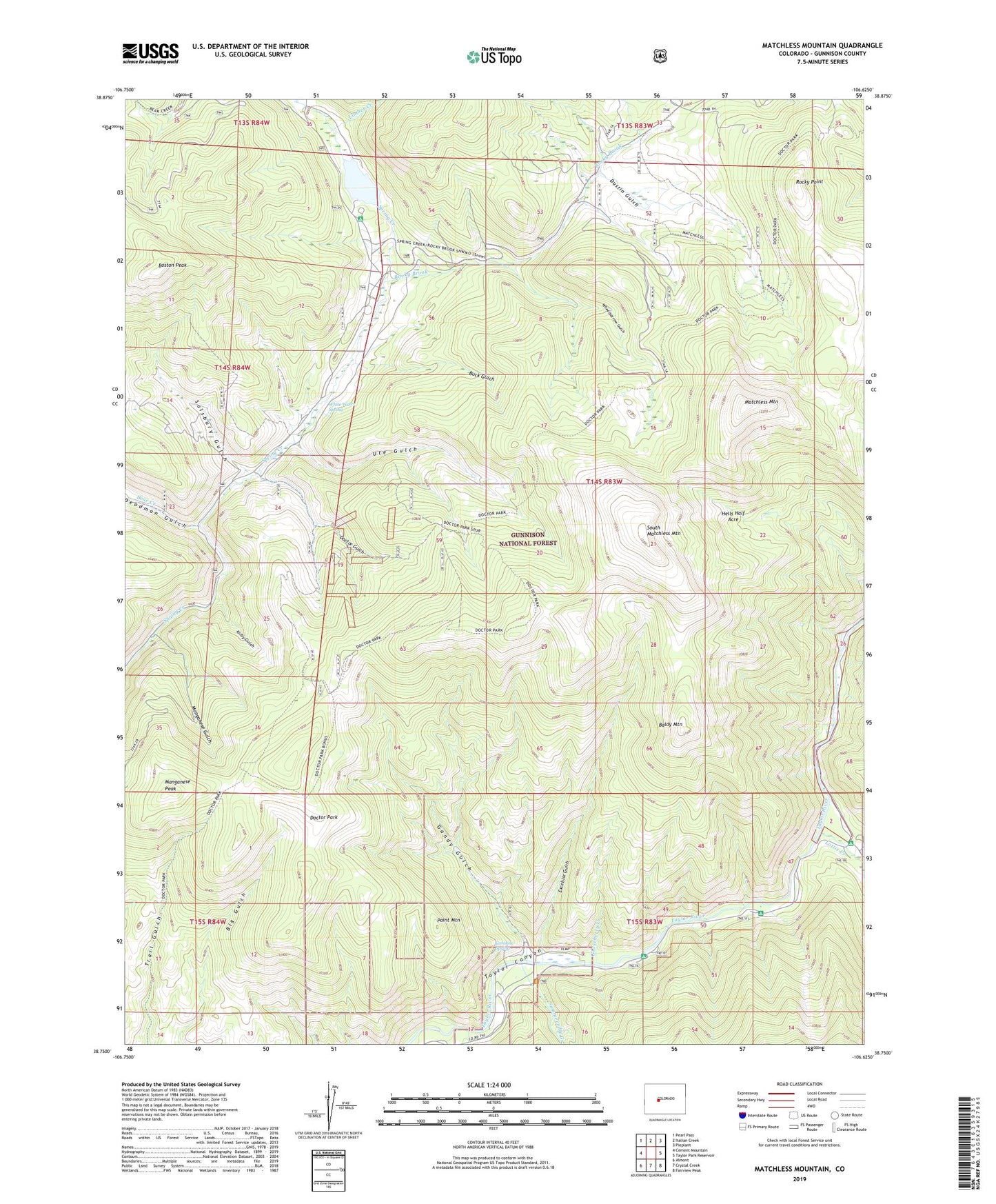 Matchless Mountain Colorado US Topo Map Image