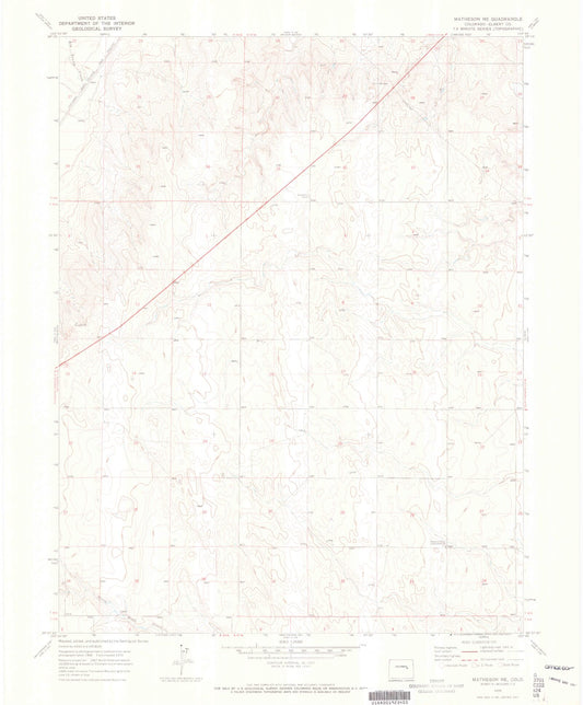 Classic USGS Matheson NE Colorado 7.5'x7.5' Topo Map Image