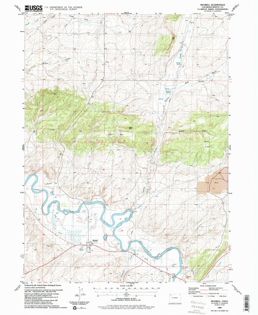 Classic USGS Maybell Colorado 7.5'x7.5' Topo Map Image