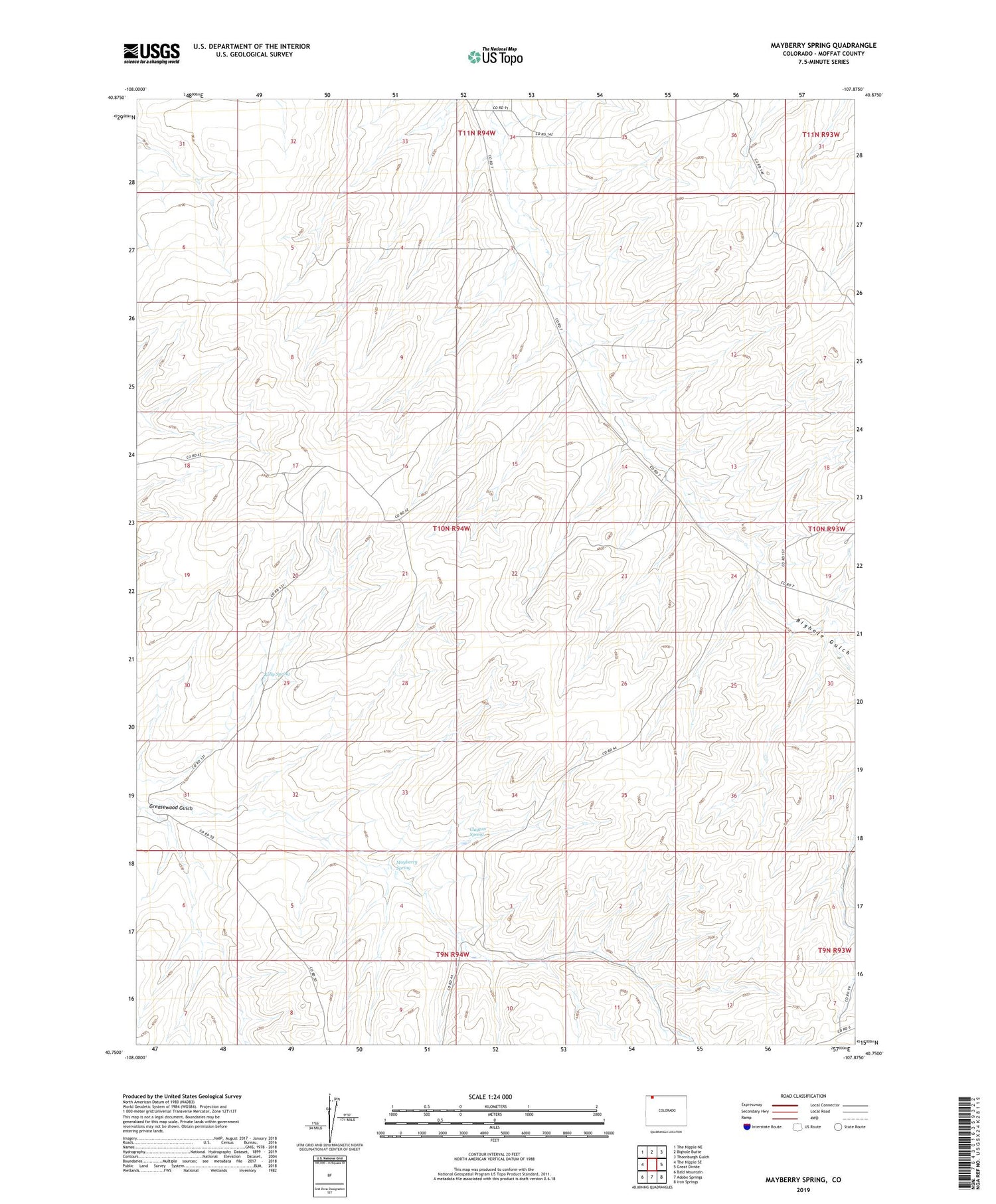 Mayberry Spring Colorado US Topo Map Image