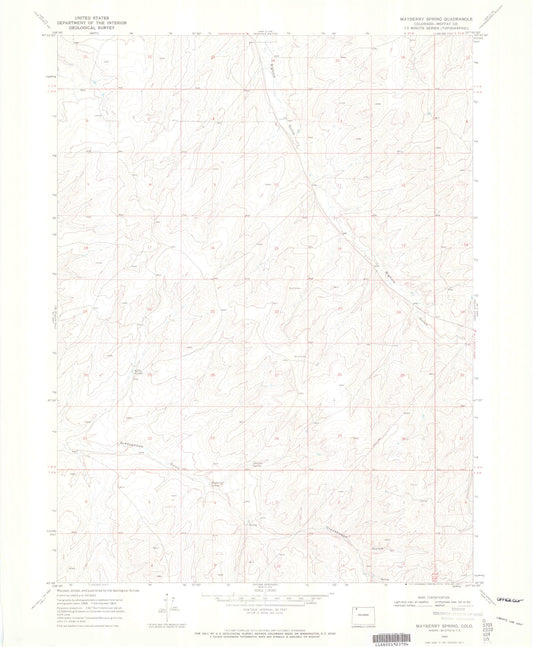 Classic USGS Mayberry Spring Colorado 7.5'x7.5' Topo Map Image