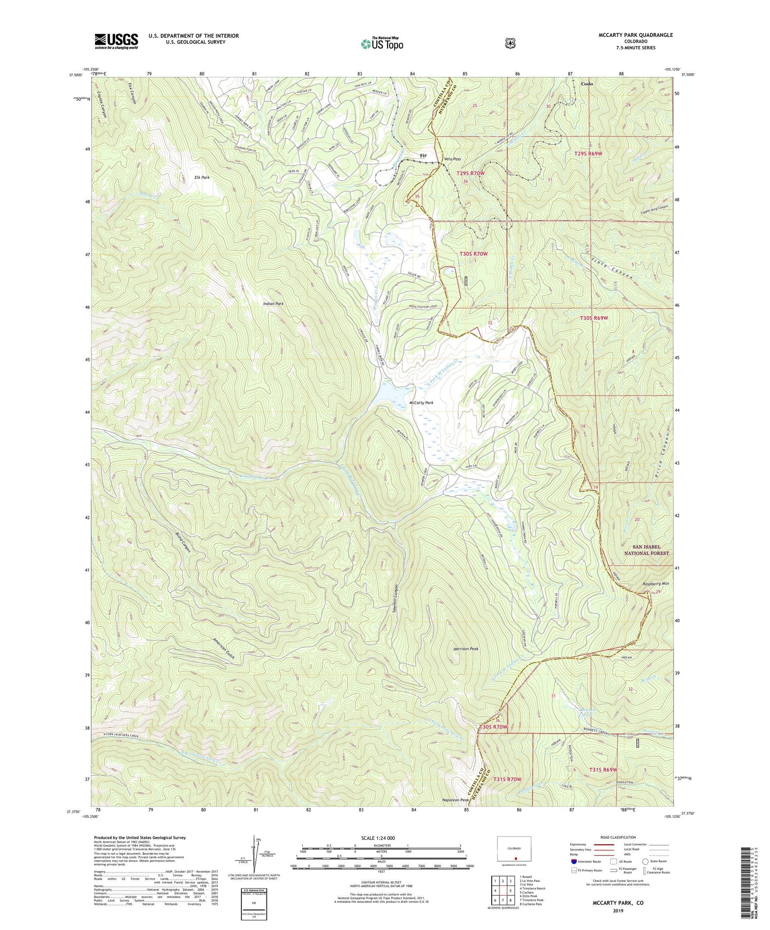 McCarty Park Colorado US Topo Map Image