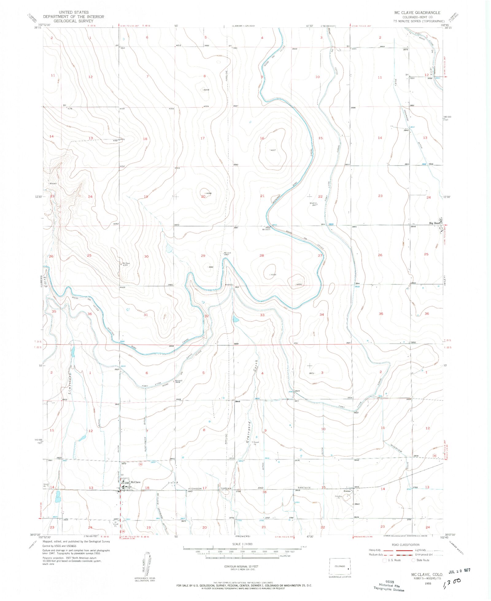Classic USGS McClave Colorado 7.5'x7.5' Topo Map MyTopo Map Store