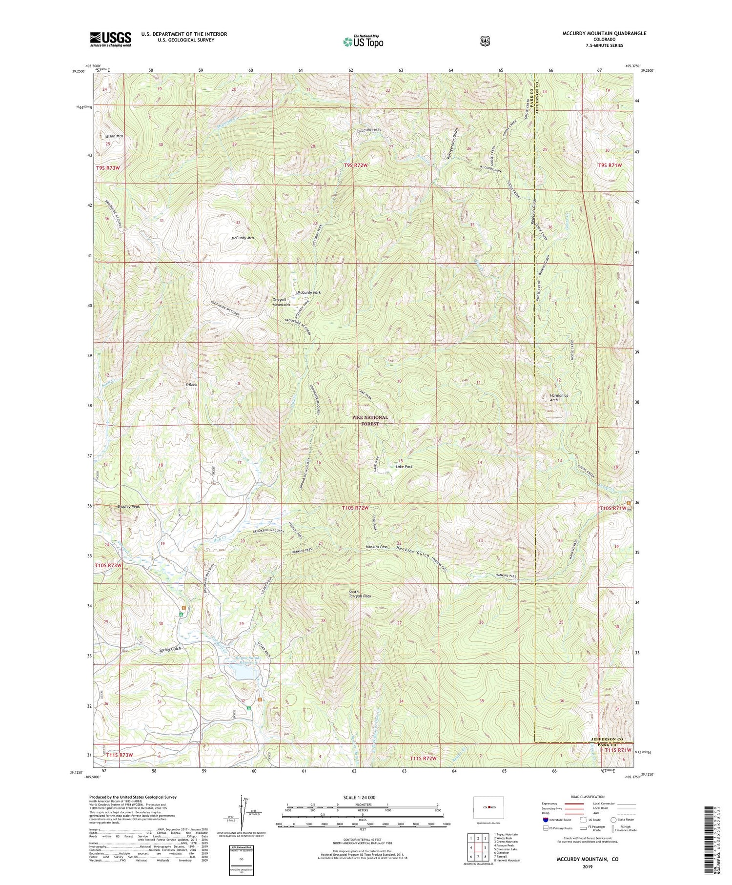 McCurdy Mountain Colorado US Topo Map Image