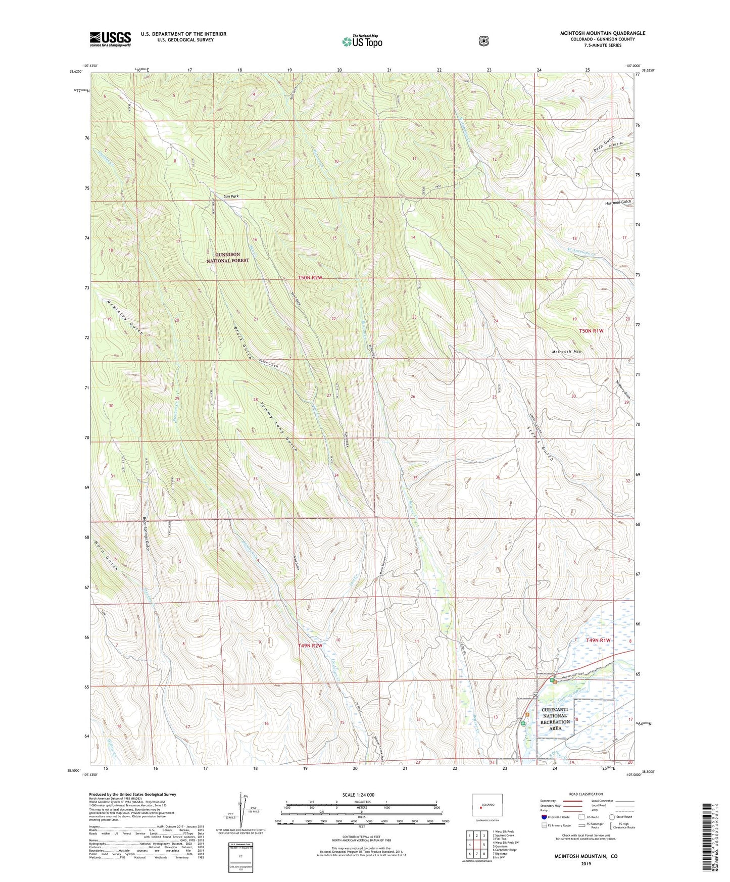 McIntosh Mountain Colorado US Topo Map Image