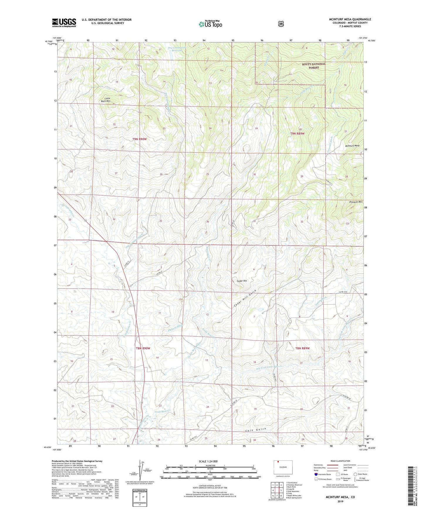 McInturf Mesa Colorado US Topo Map Image