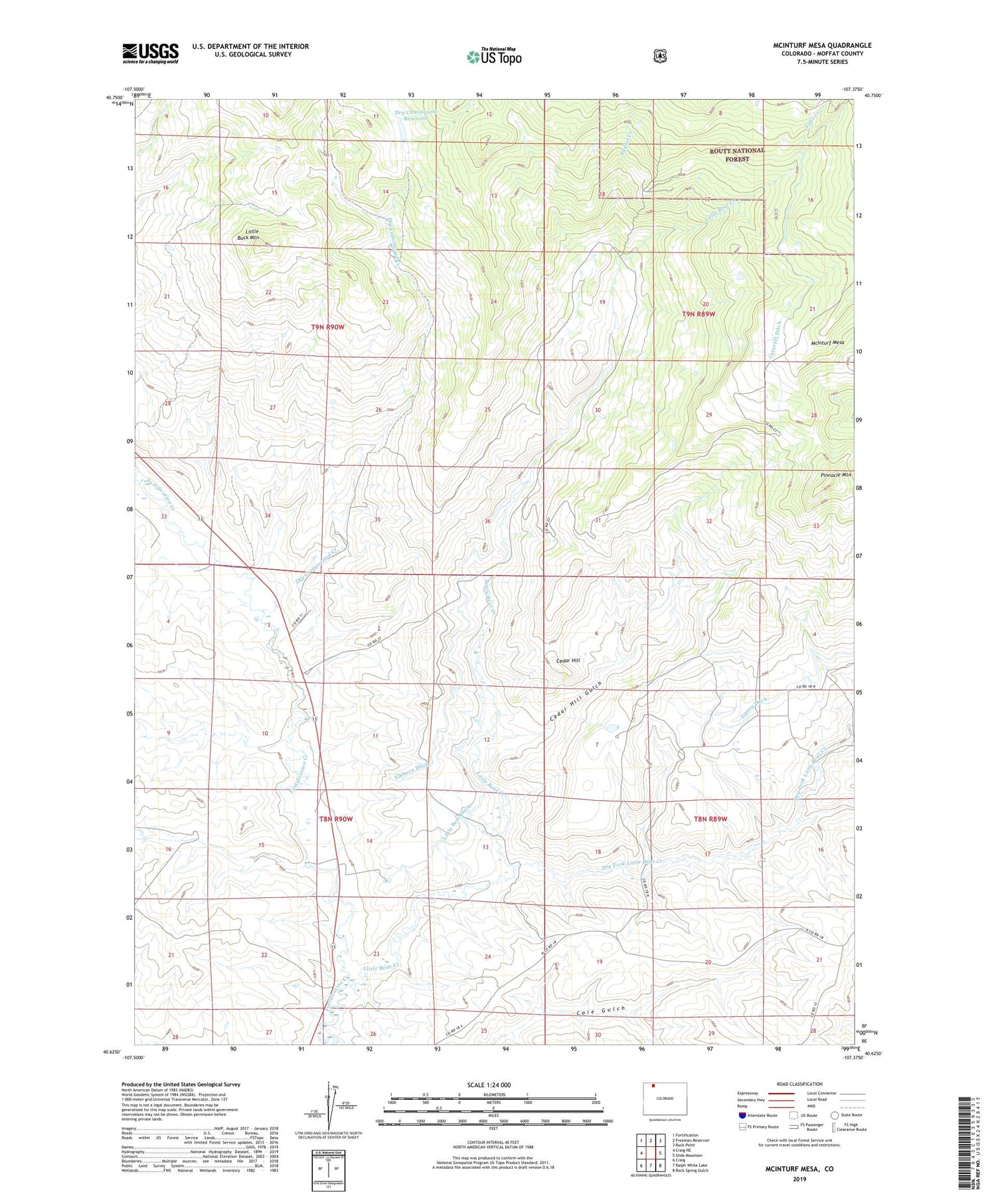 McInturf Mesa Colorado US Topo Map Image