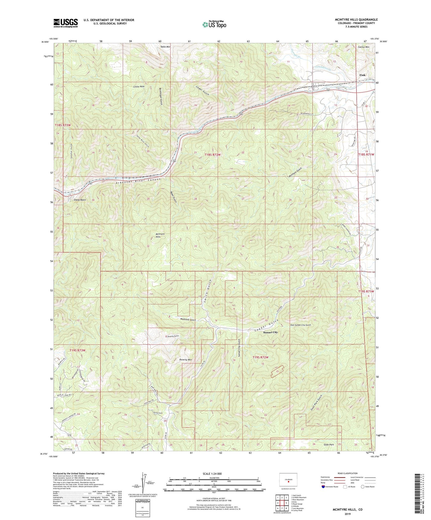 McIntyre Hills Colorado US Topo Map Image