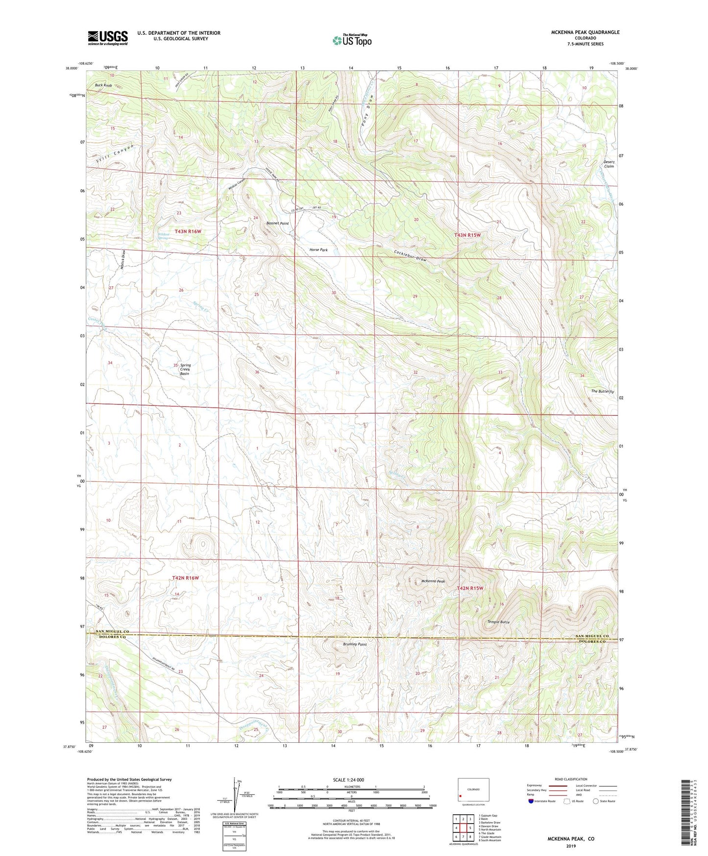 McKenna Peak Colorado US Topo Map Image