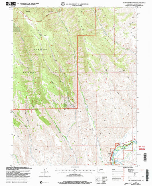 Classic USGS McIntosh Mountain Colorado 7.5'x7.5' Topo Map Image