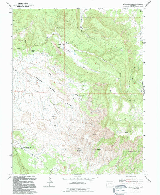 Classic USGS McKenna Peak Colorado 7.5'x7.5' Topo Map Image