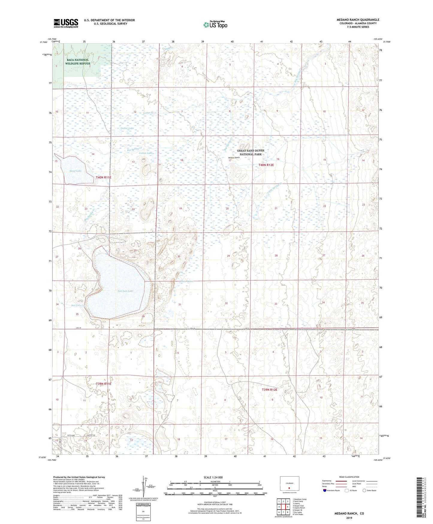 Medano Ranch Colorado US Topo Map Image