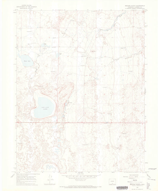 Classic USGS Medano Ranch Colorado 7.5'x7.5' Topo Map Image