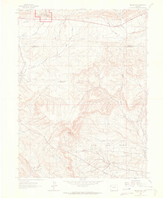 Classic USGS Mellen Hill Colorado 7.5'x7.5' Topo Map Image