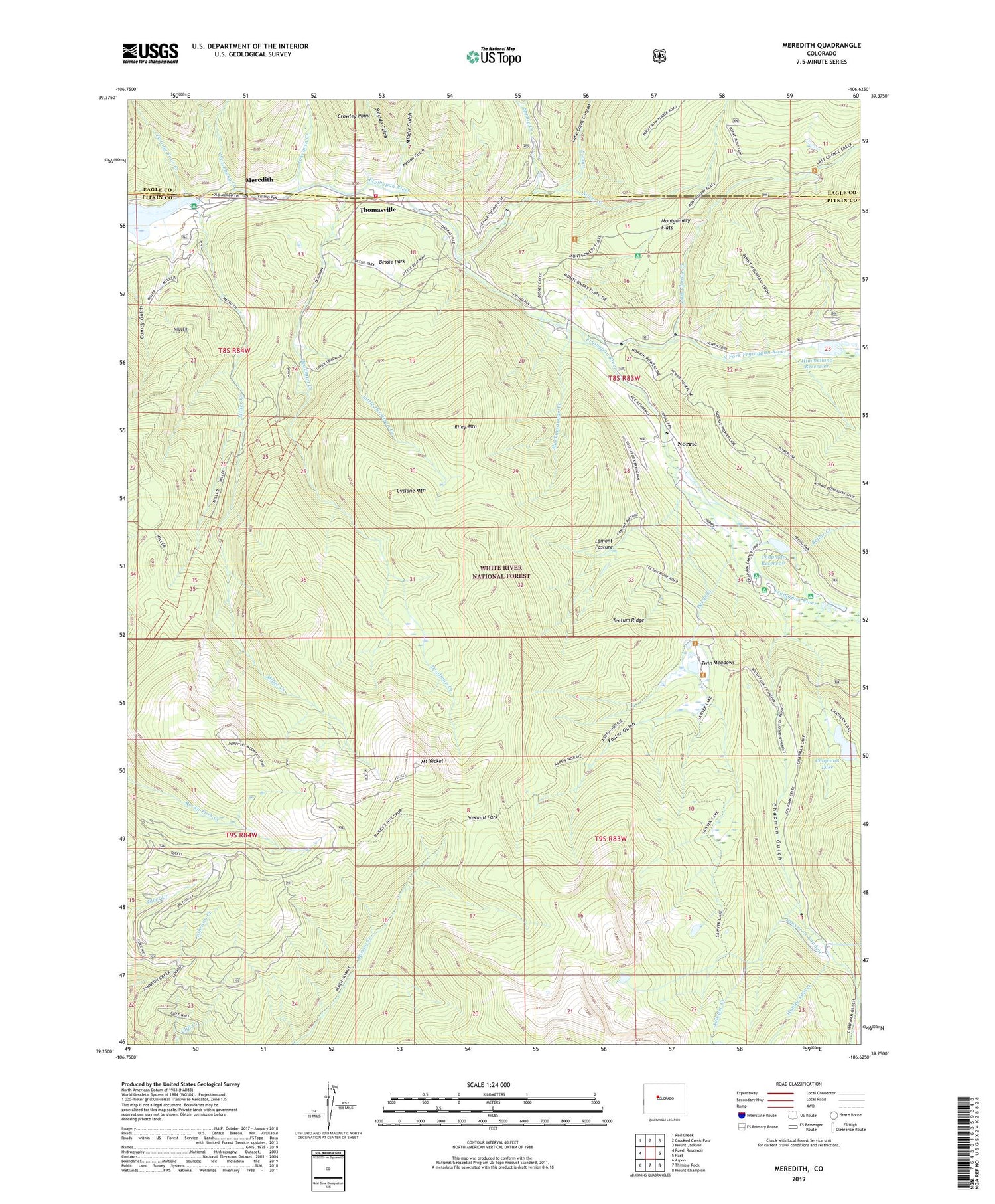 Meredith Colorado US Topo Map Image