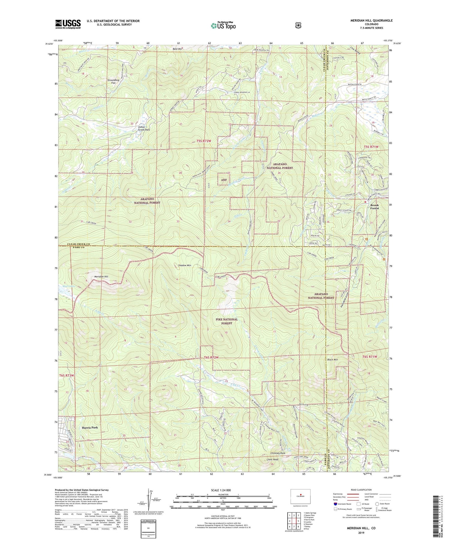 Meridian Hill Colorado US Topo Map Image