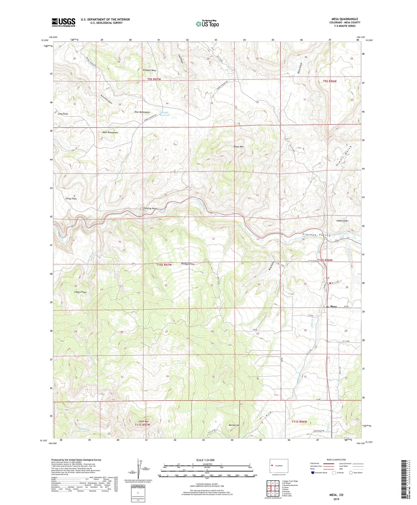 Mesa Colorado US Topo Map Image