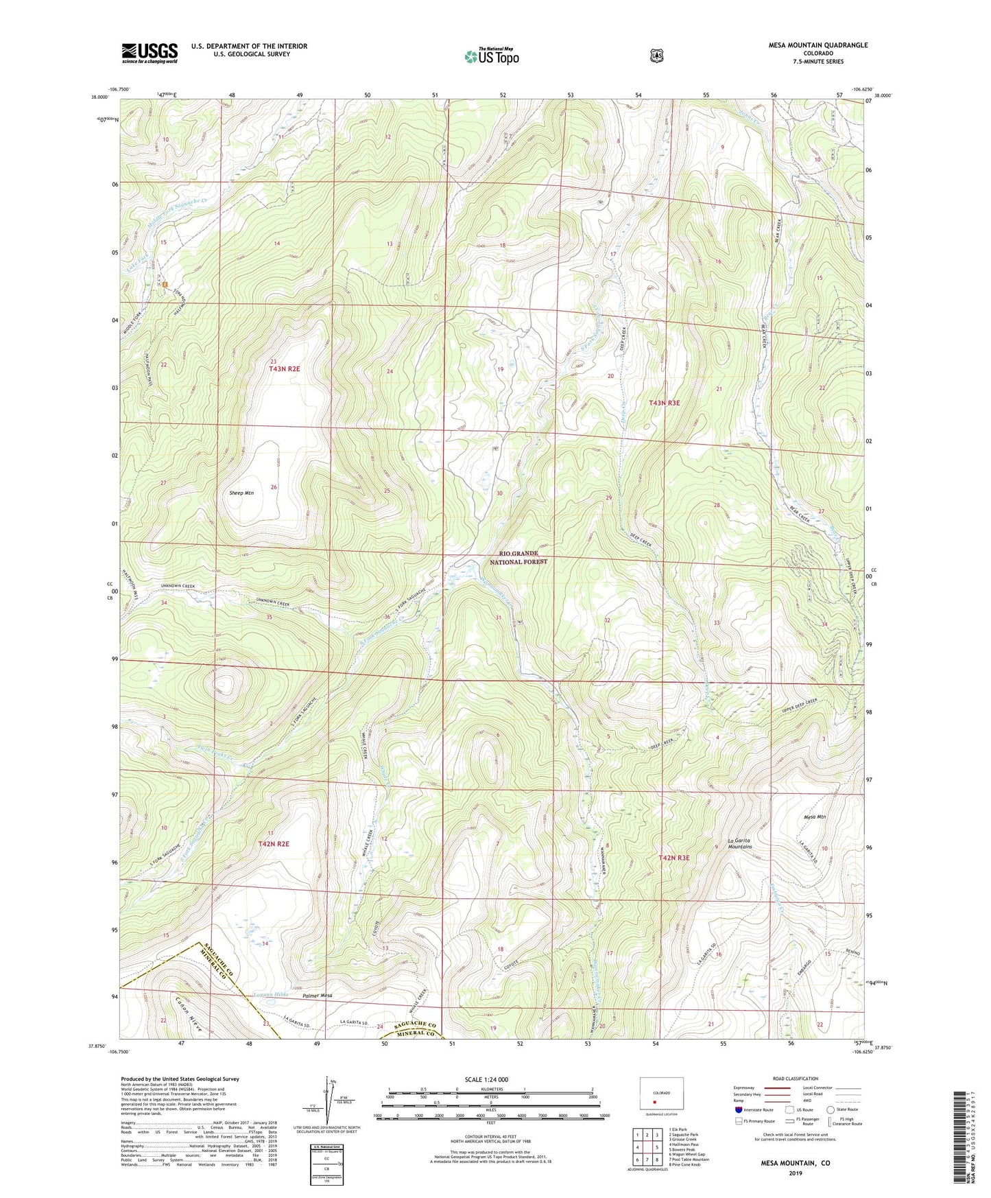 Mesa Mountain Colorado US Topo Map Image