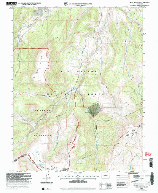 Classic USGS Mesa Mountain Colorado 7.5'x7.5' Topo Map Image