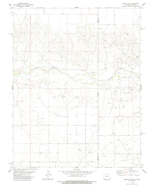 Classic USGS Midway SE Colorado 7.5'x7.5' Topo Map Image