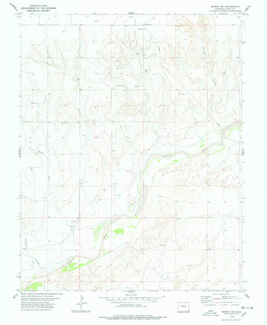 Classic USGS Midway SW Colorado 7.5'x7.5' Topo Map Image