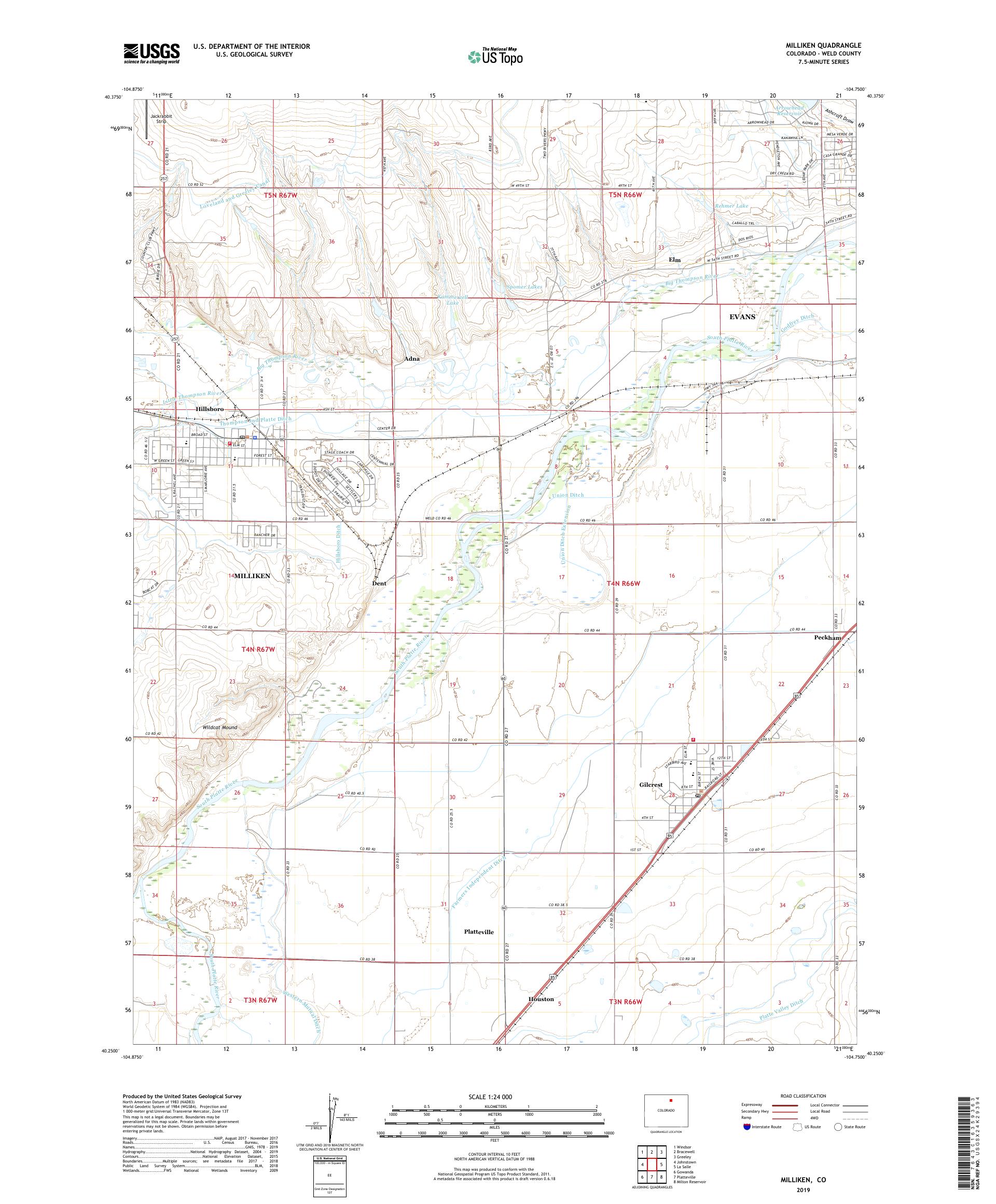 Milliken Colorado US Topo Map – MyTopo Map Store