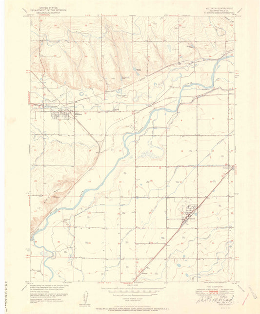 Classic USGS Milliken Colorado 7.5'x7.5' Topo Map Image