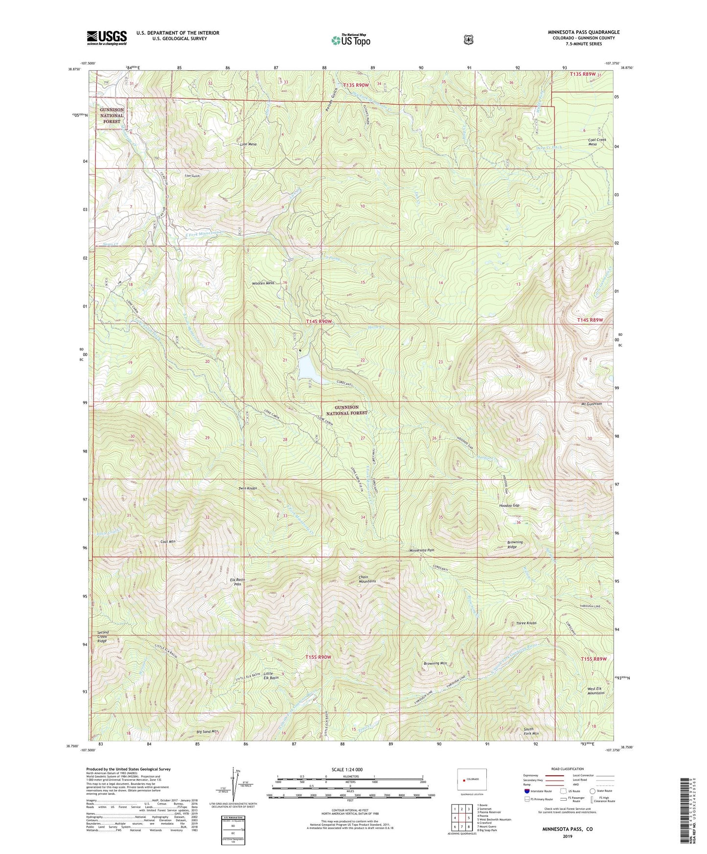 Minnesota Pass Colorado US Topo Map Image