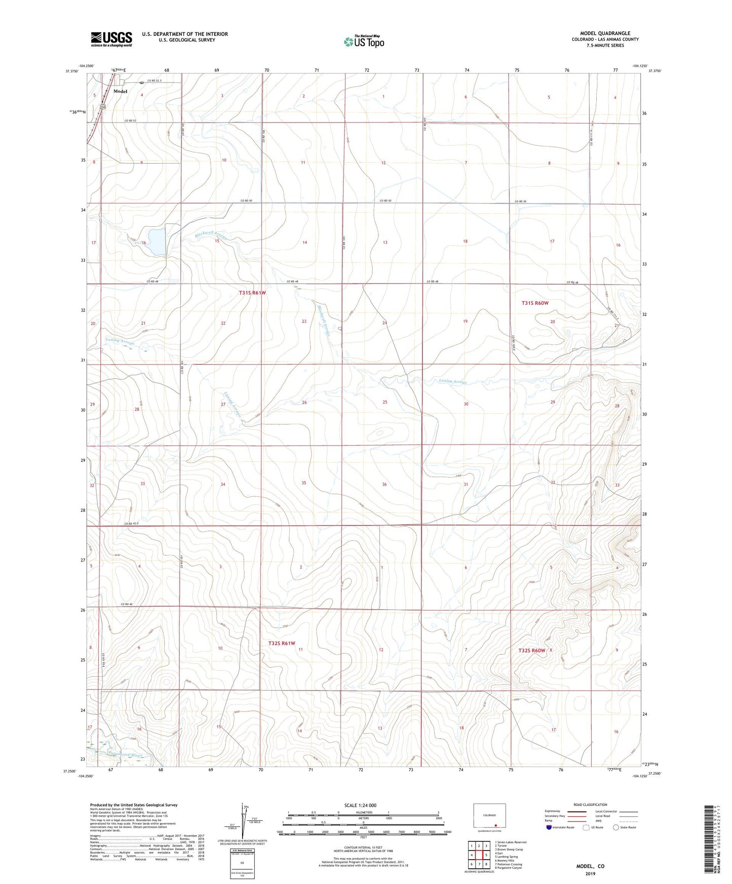 Model Colorado US Topo Map Image