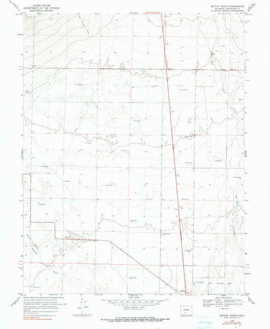 Classic USGS Moffat North Colorado 7.5'x7.5' Topo Map Image