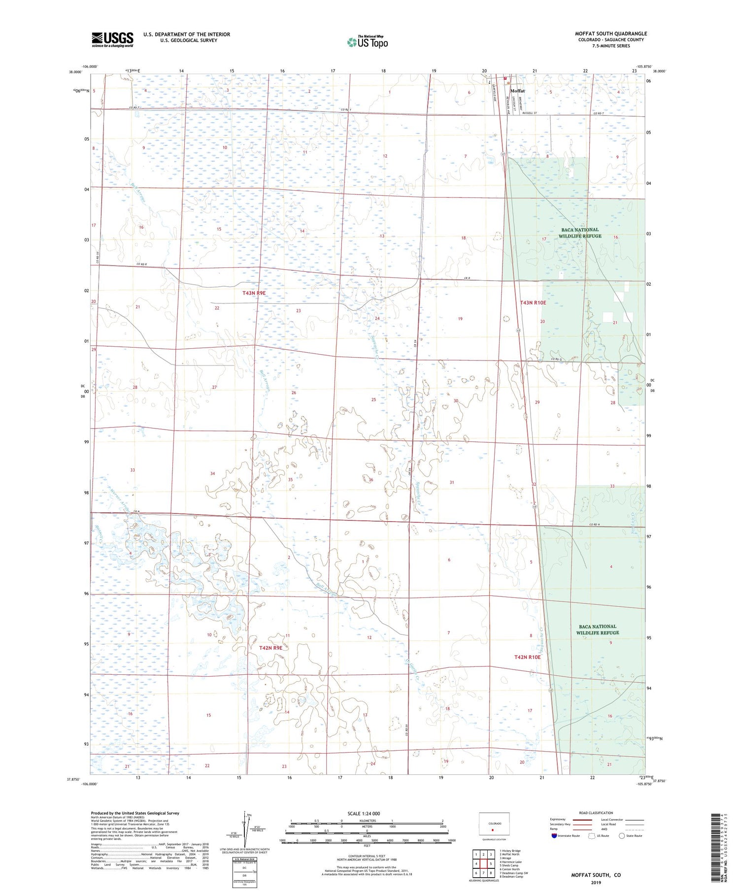 Moffat South Colorado US Topo Map Image