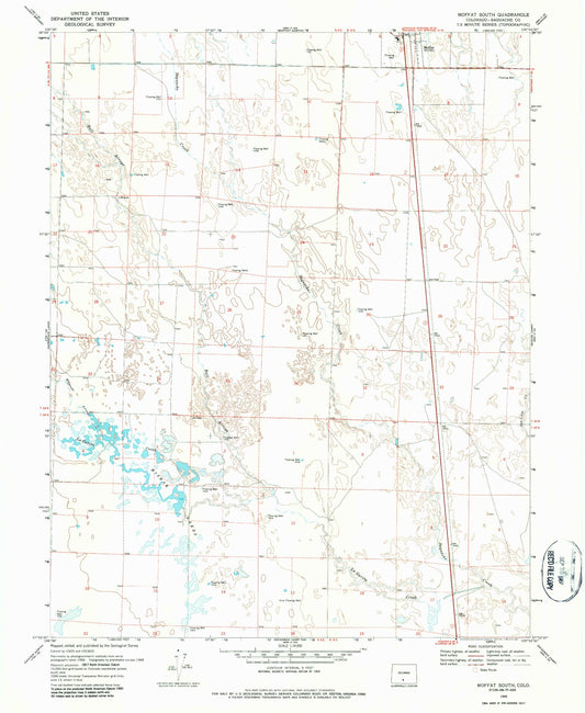 Classic USGS Moffat South Colorado 7.5'x7.5' Topo Map Image