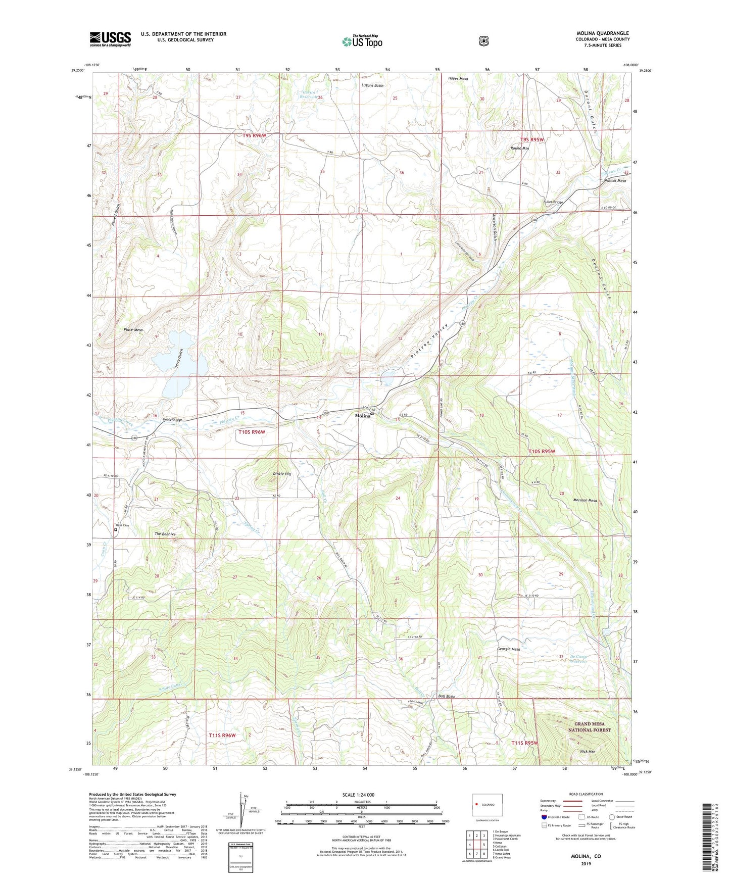 Molina Colorado US Topo Map Image