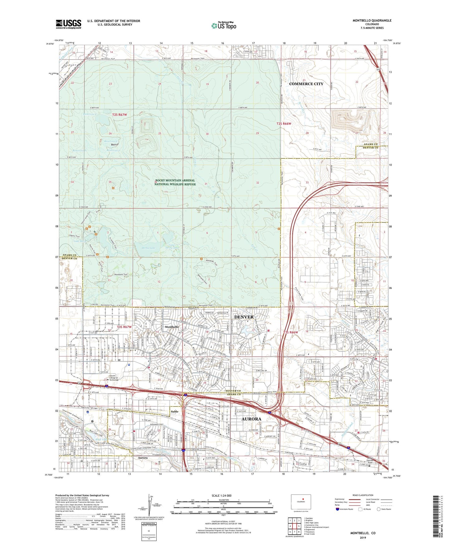 Montbello Colorado US Topo Map Image