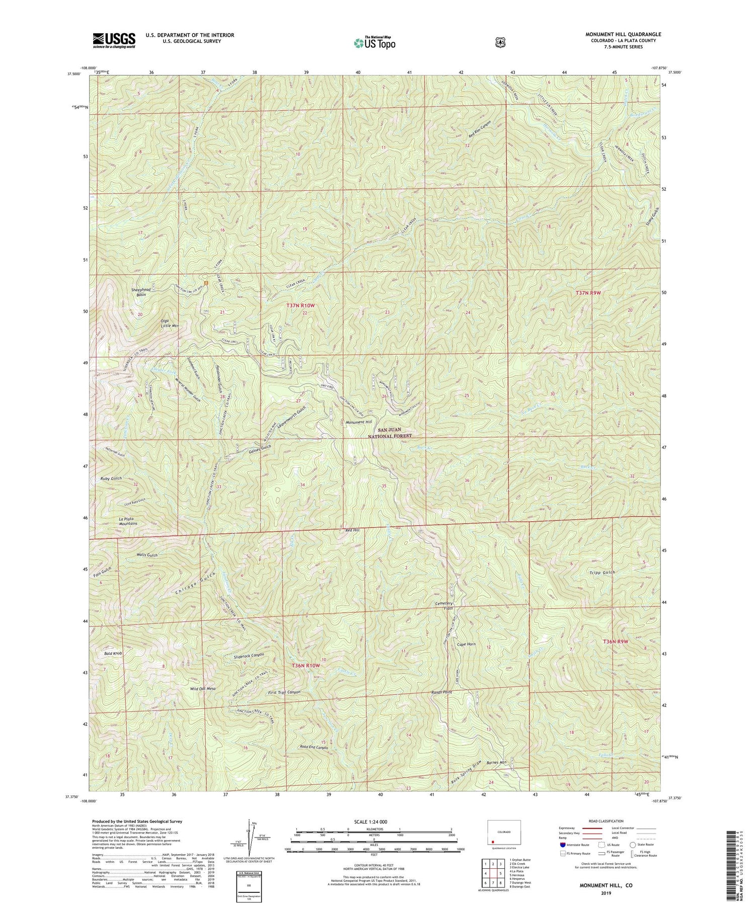 Monument Hill Colorado US Topo Map Image