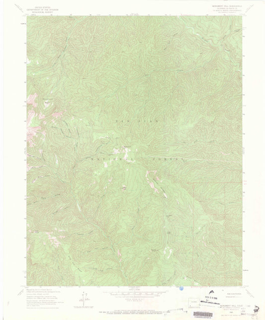 Classic USGS Monument Hill Colorado 7.5'x7.5' Topo Map Image