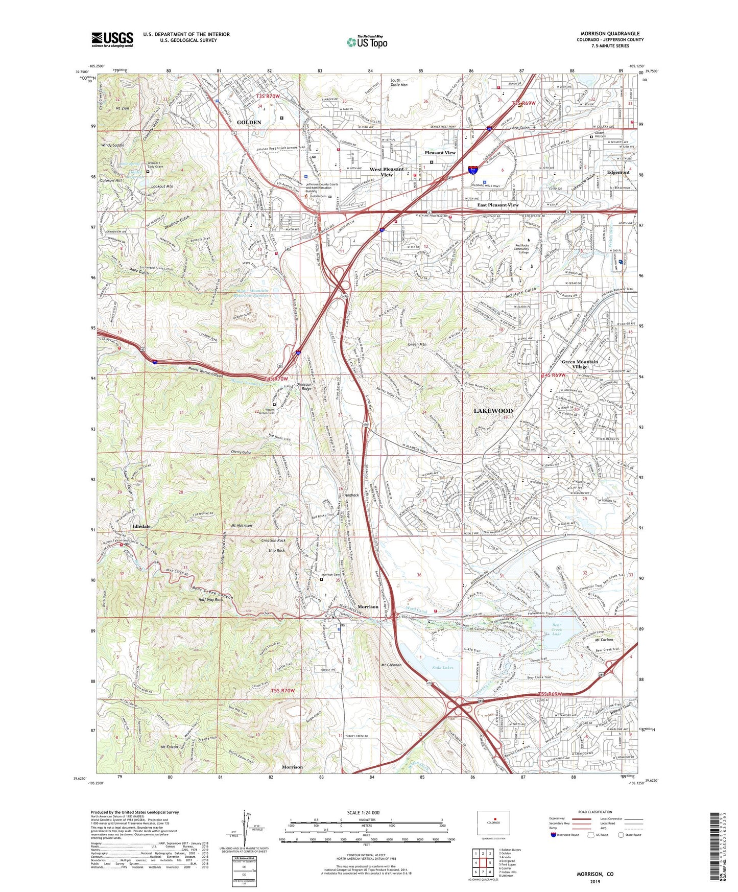 Morrison Colorado US Topo Map Image