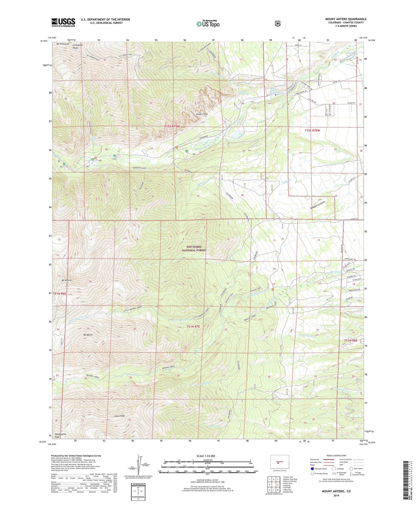 Mount Antero Colorado US Topo Map Image