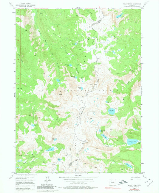 USGS Classic Mount Ethel Colorado 7.5'x7.5' Topo Map Image