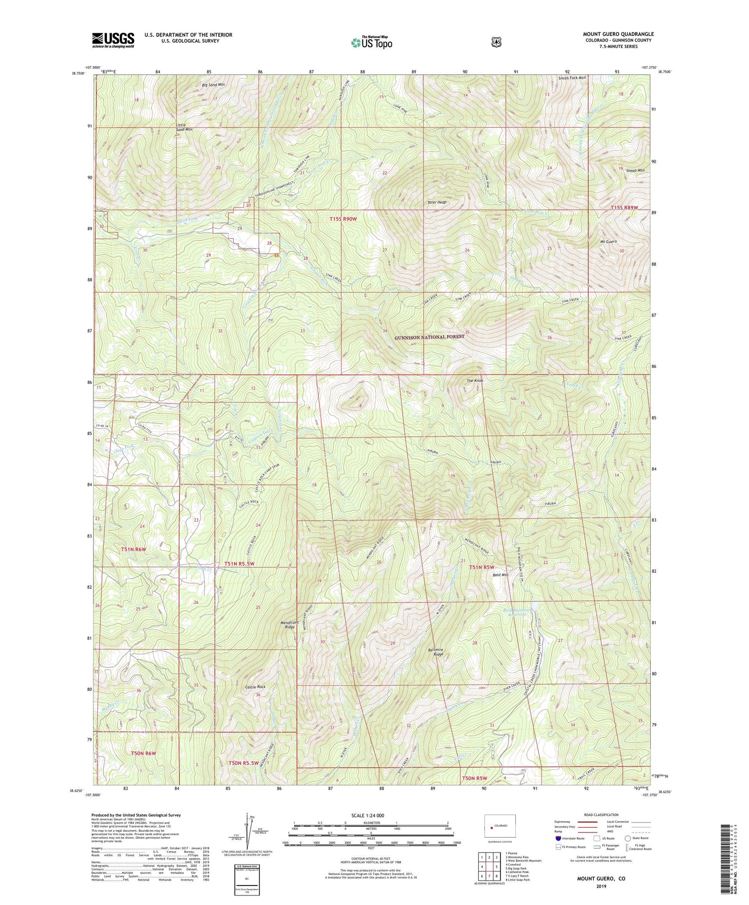 Mount Guero Colorado US Topo Map Image