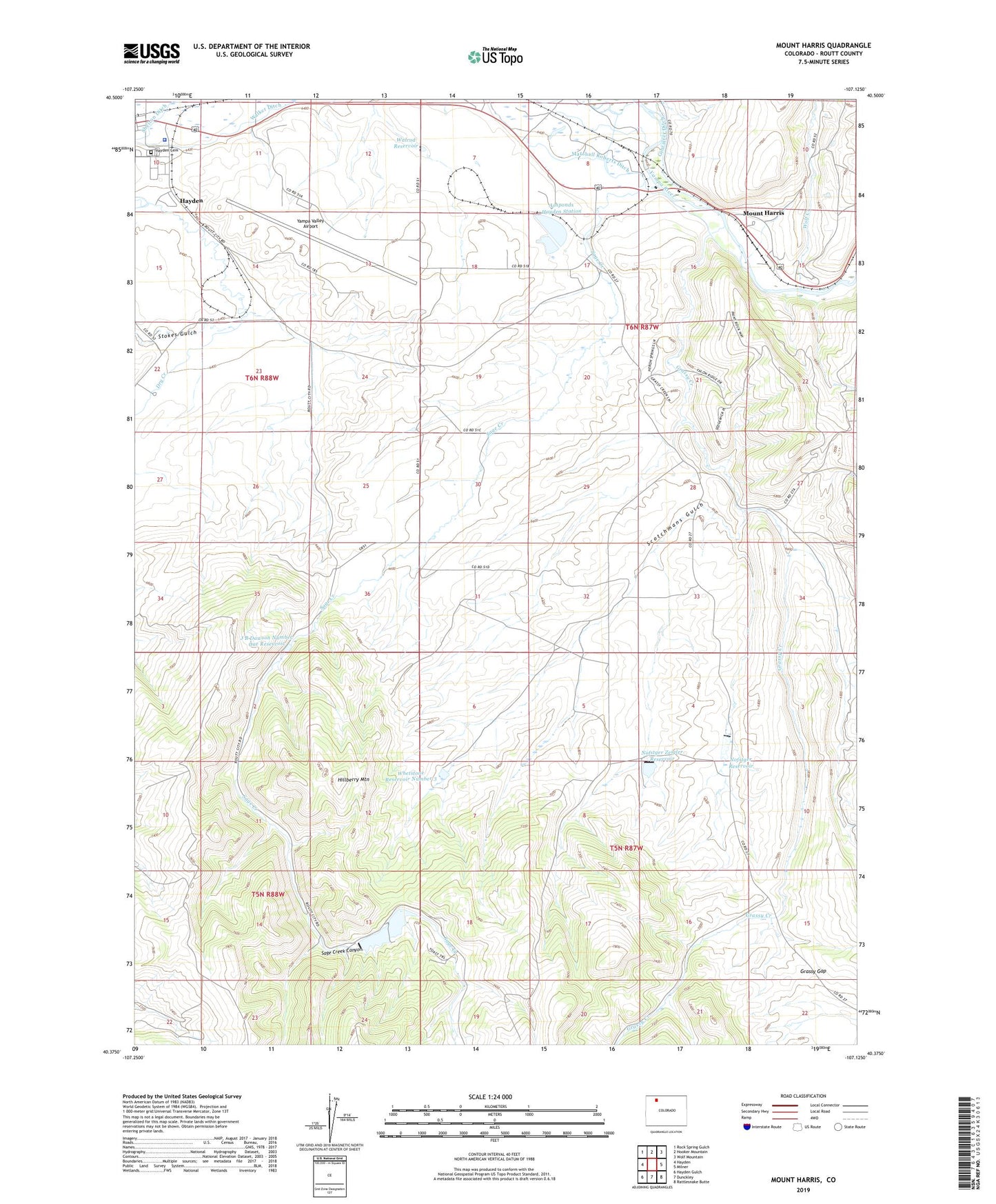 Mount Harris Colorado US Topo Map Image