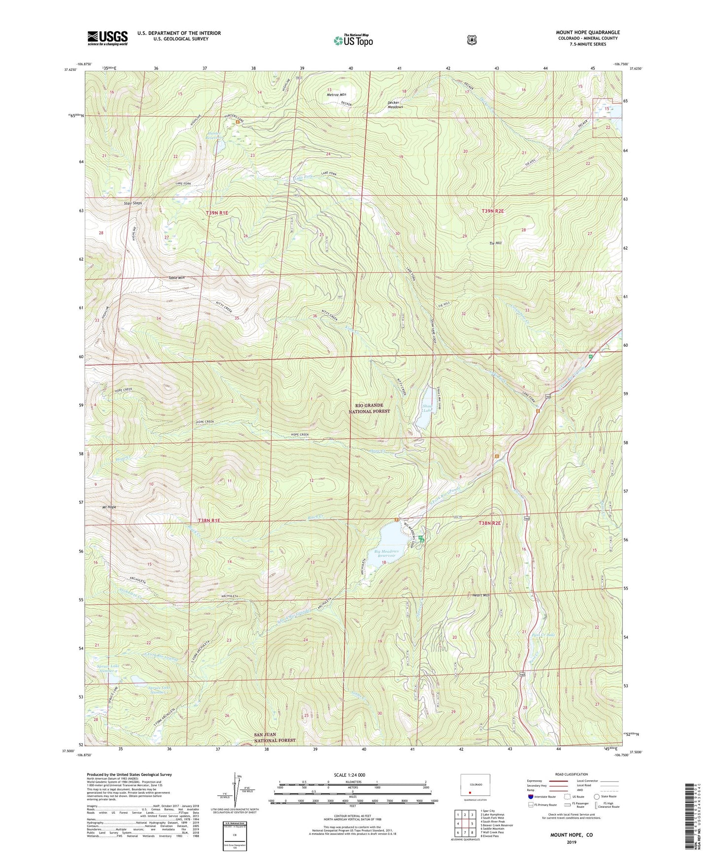 Mount Hope Colorado US Topo Map Image