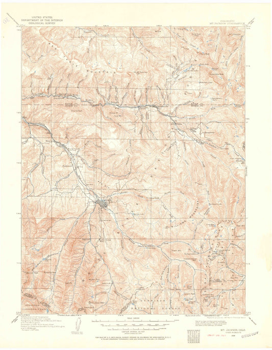 Historic 1909 Mount Jackson Colorado 30'x30' Topo Map Image