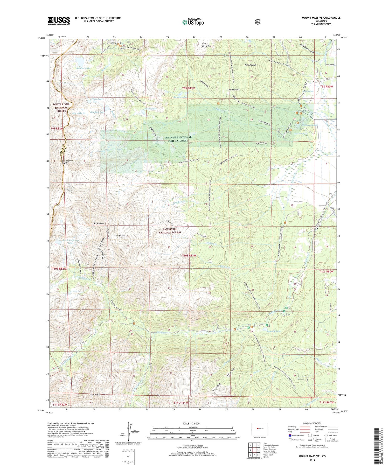 Mount Massive Colorado US Topo Map Image