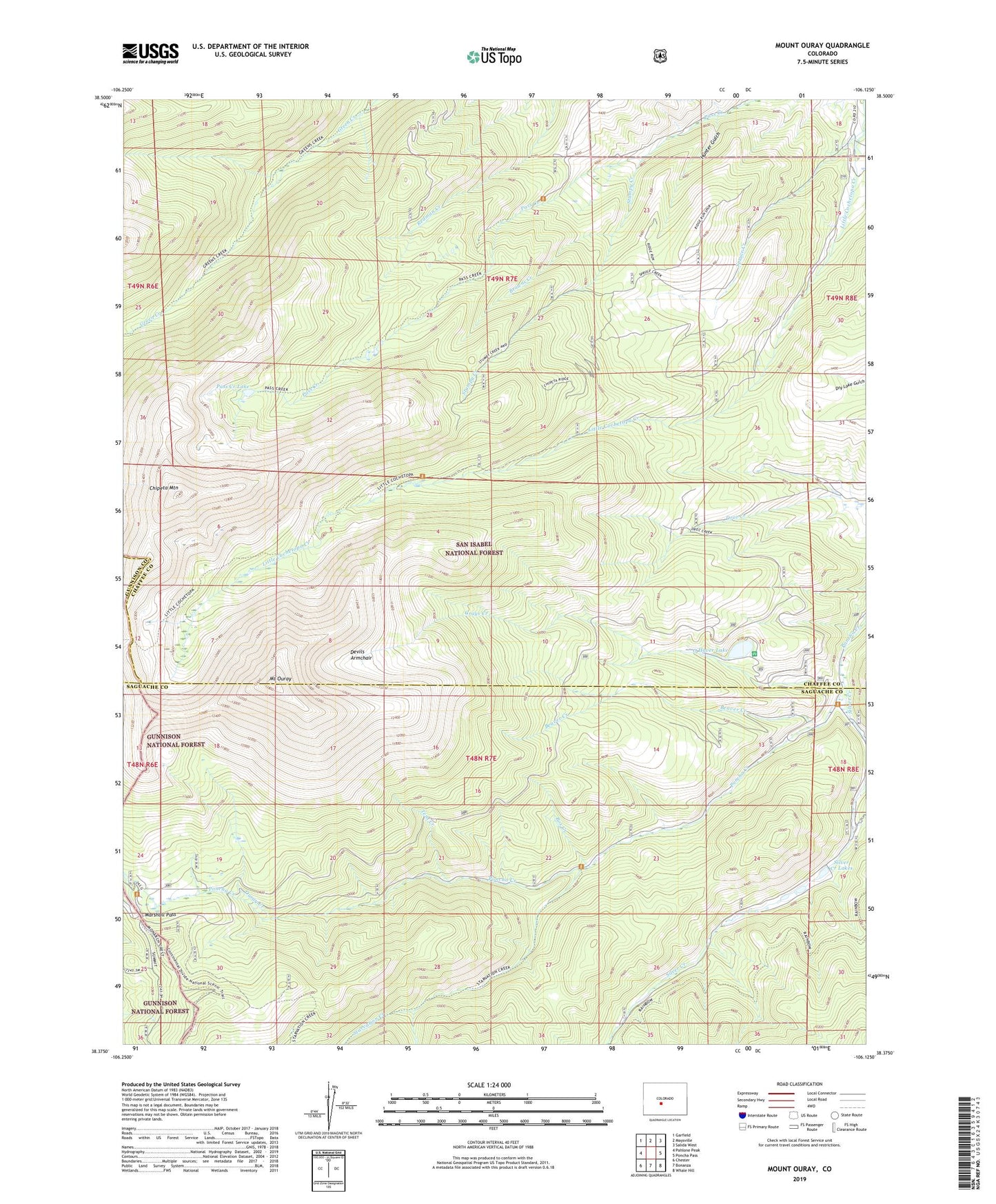 Mount Ouray Colorado US Topo Map Image