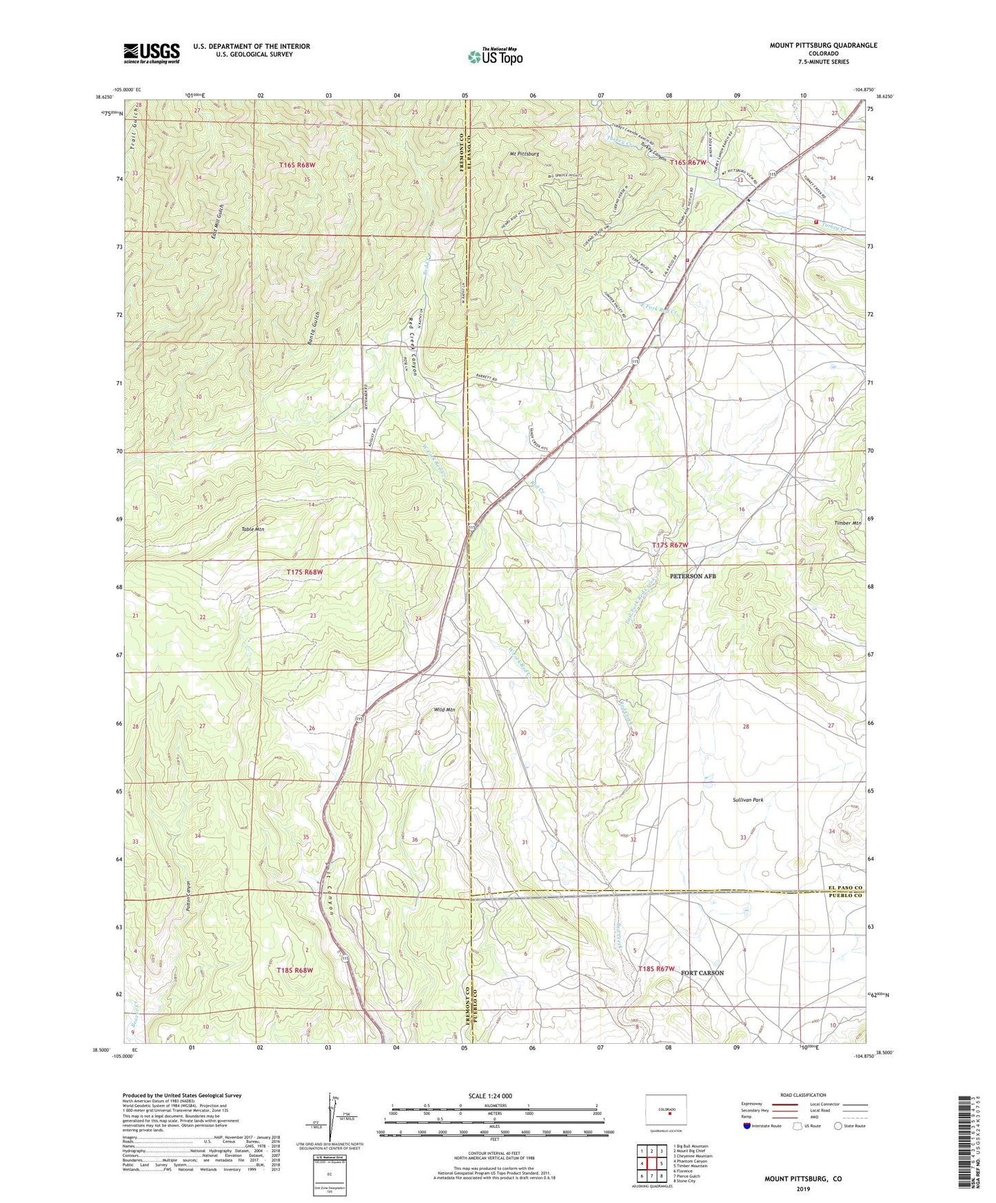 Mount Pittsburg Colorado US Topo Map Image